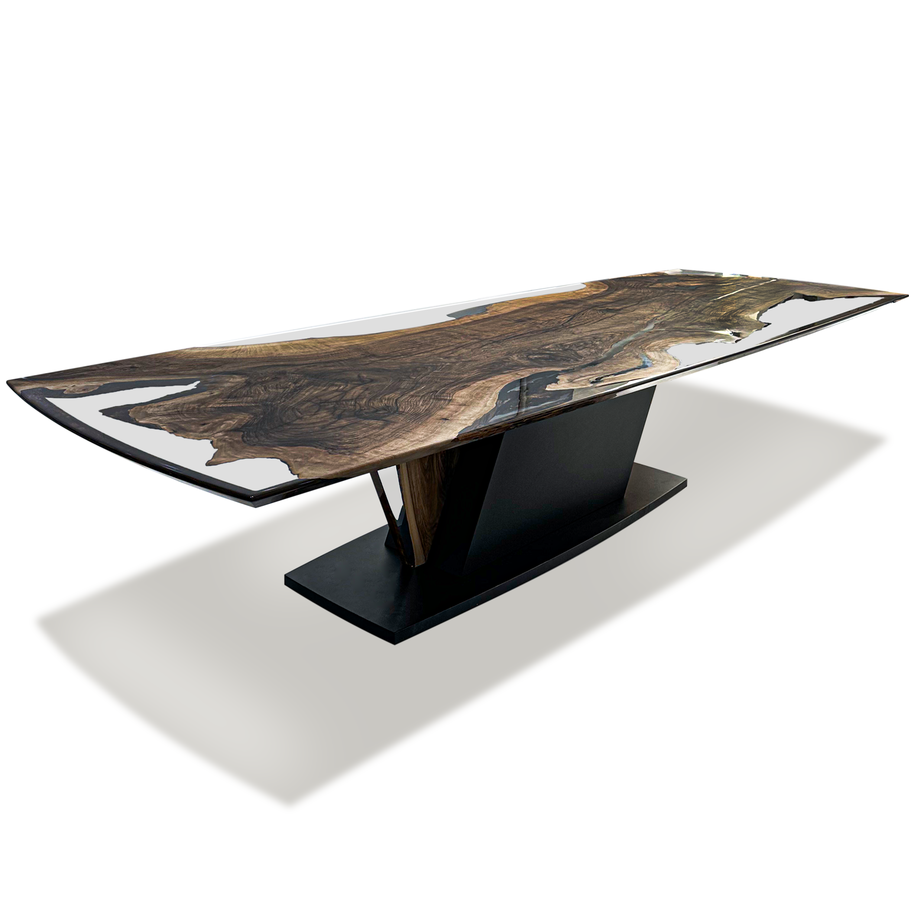 Black Evandros Walnut Wood Dining Table