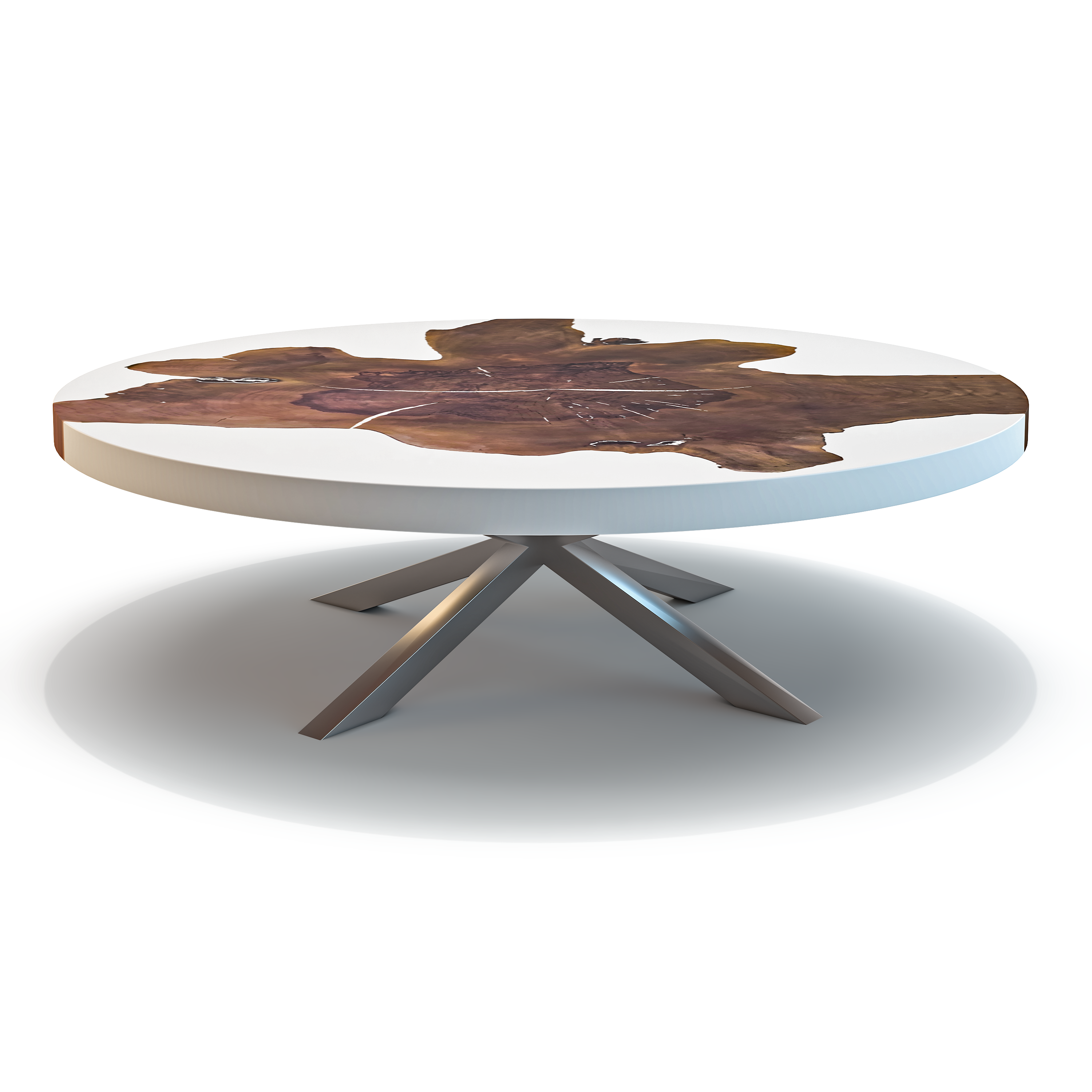 Anios Walnut Wood Round Coffee Table