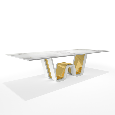 Eldoris White Marble Dining Table