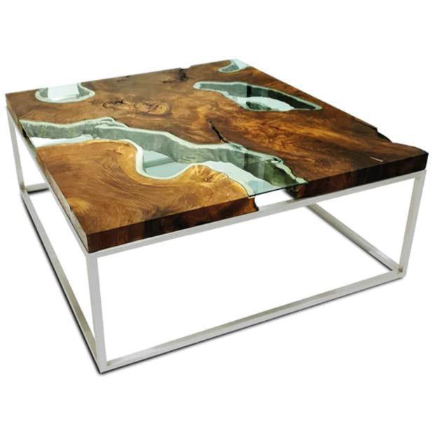 Mnestra Walnut Wood Square Coffee Table - ARDITI COLLECTION®