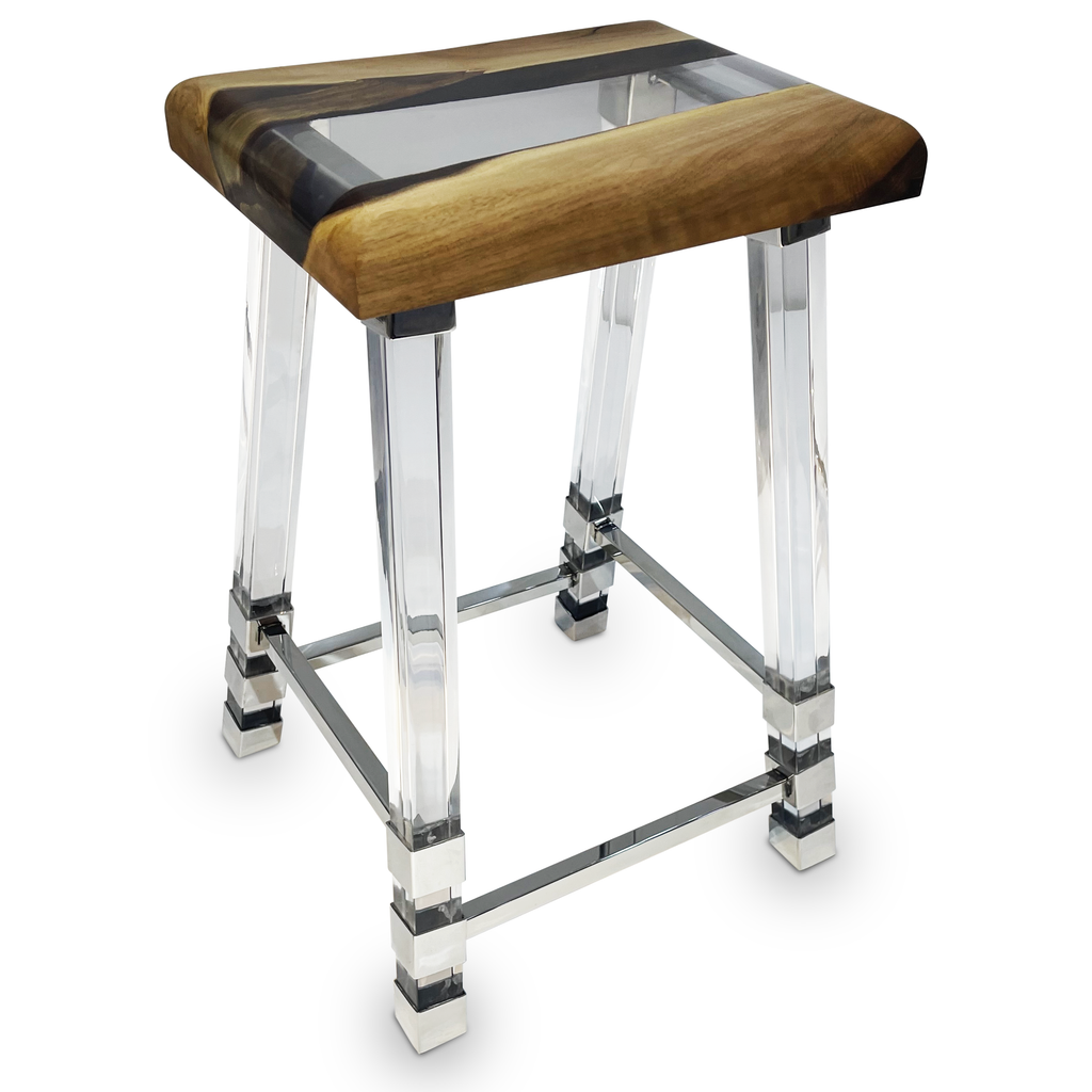 Rhytia Walnut Wood Counter Stool - ARDITI COLLECTION®