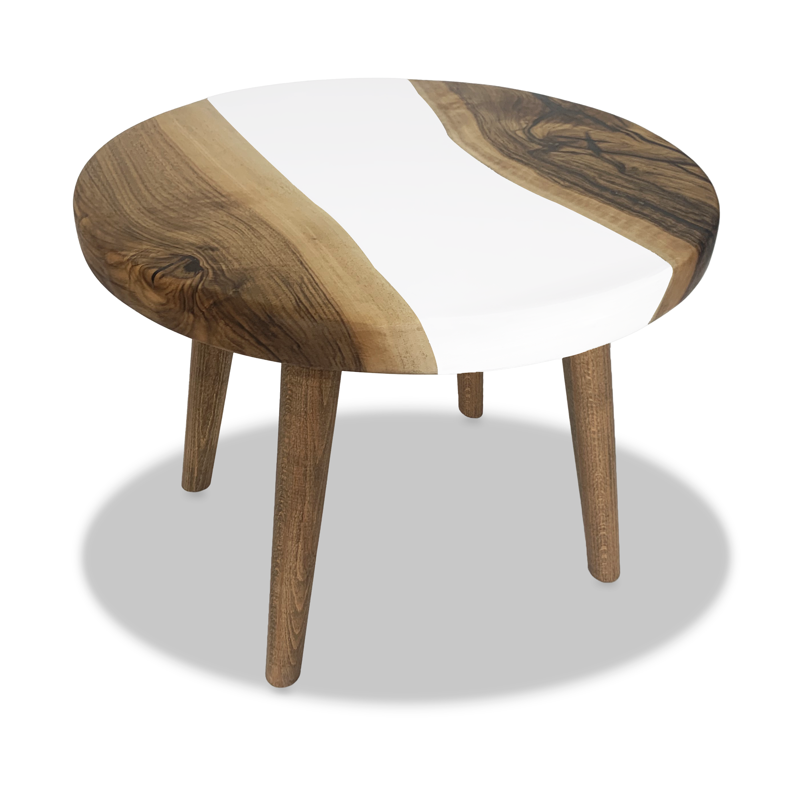 White Gamba di Legno Walnut Wood Coffee Table